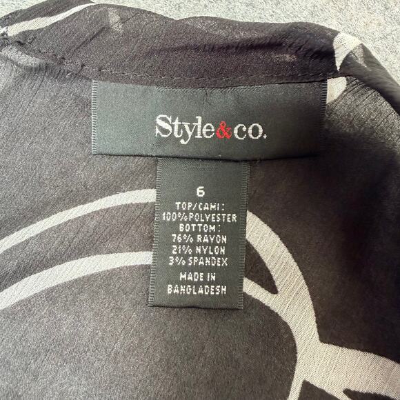 Style & Co Women’s Sleeveless Sheer Top Black & White Knee Length Dress Size 6 - Picture 8 of 11